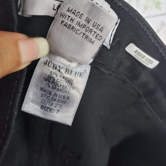 Judy Blue Jeans Womens 7/28 Black Flare Stretch Dark Wash Denim 28x31.5 - Picture 4 of 10